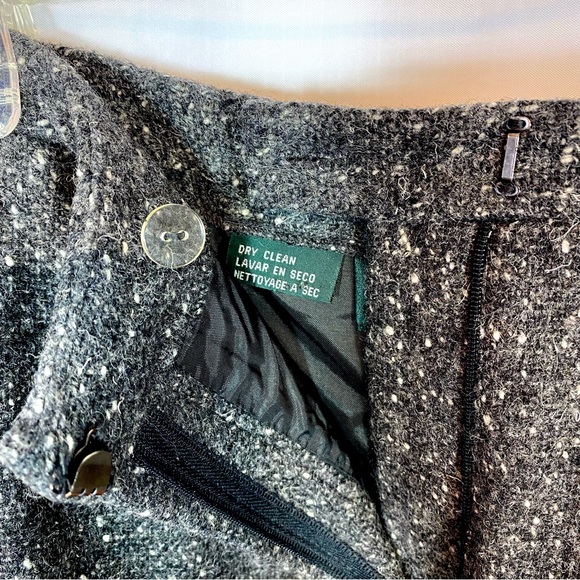 Vtg Lauren Ralph Lauren Gray Tweed Pencil Midi Skirt - Picture 4 of 7